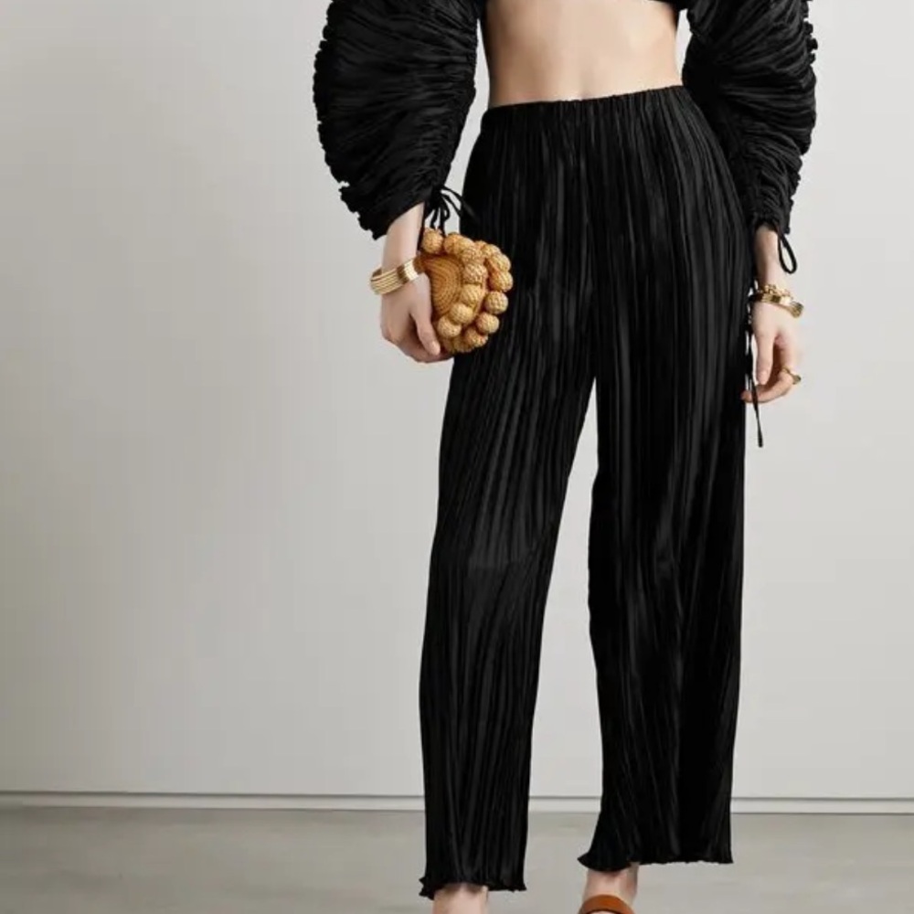 Cult Gaia Black Stacie Pleated Pants